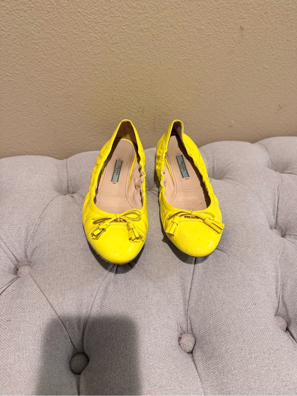 Yellow Prada Flats size 38